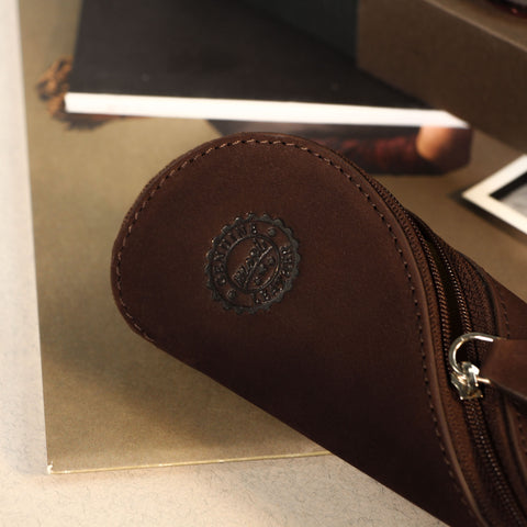 Eton | Leather Glasses Case - Brown