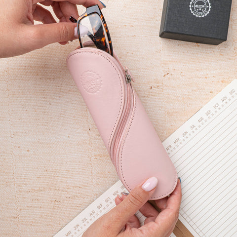 Eton | Leather Glasses Case - Pink