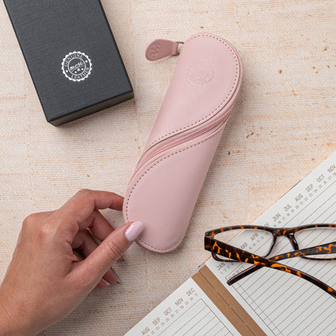 Eton | Leather Glasses Case - Pink