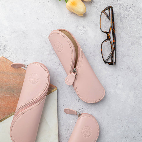 Eton | Leather Glasses Case - Pink