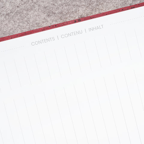 Cork bound notebook with lined pages and back pocket - Wine
