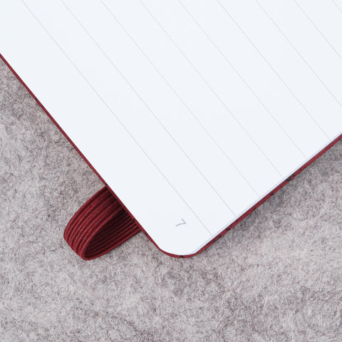 Cork bound notebook with lined pages and back pocket - Wine