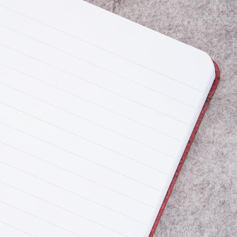 Cork bound notebook with lined pages and back pocket - Wine