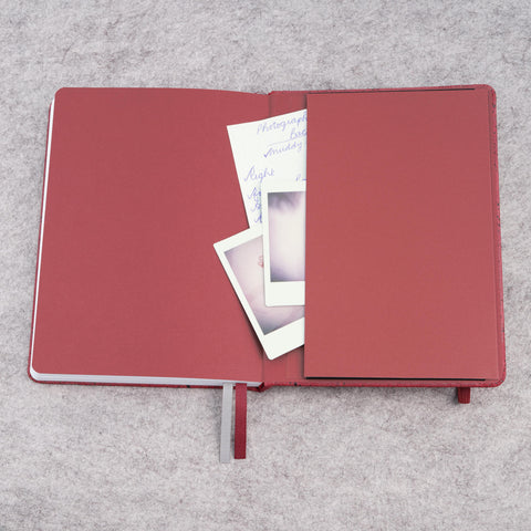 Cork bound notebook with lined pages and back pocket - Wine