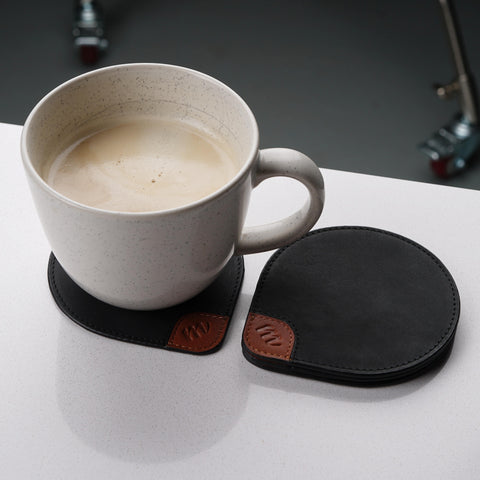 Greys | Leather Coffee Coasters (4pcs) - Black