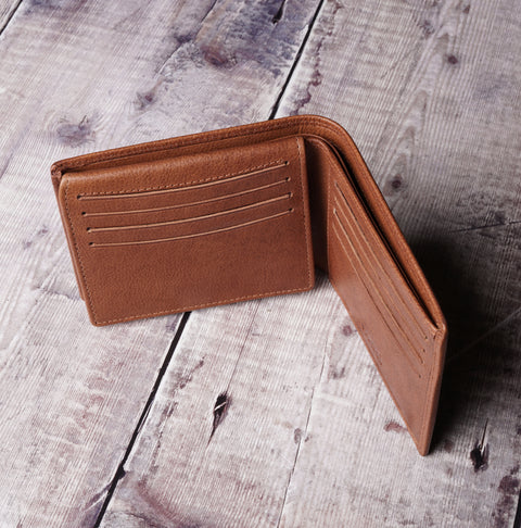 Ilford | Horizontal Billfold Wallet in Cognac Brown Leather