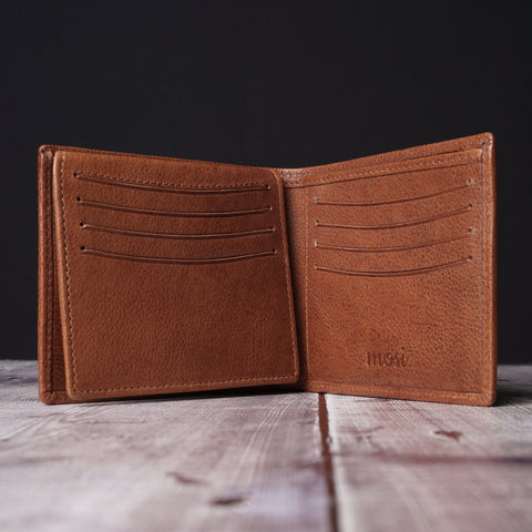 Ilford | Horizontal Billfold Wallet in Cognac Brown Leather