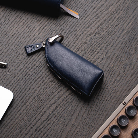Wigan | Leather Keyring Key Tidy in Navy Blue
