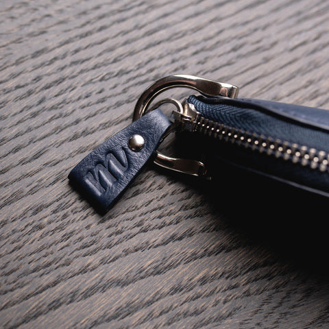 Wigan | Leather Keyring Key Tidy in Navy Blue