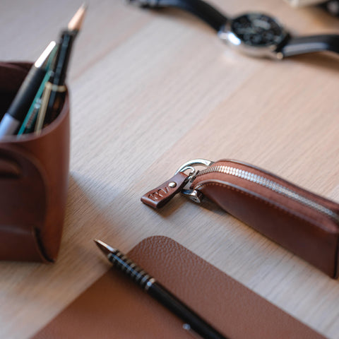 Wigan | Leather Keyring Key Tidy in Cognac Brown