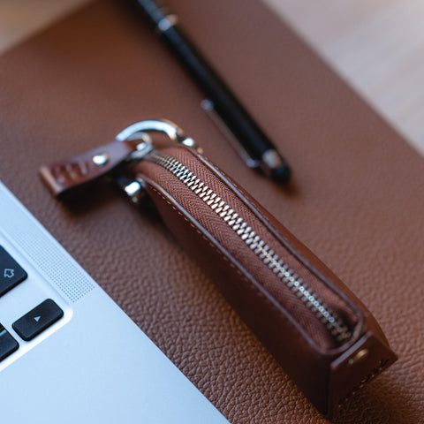 Wigan | Leather Keyring Key Tidy in Cognac Brown