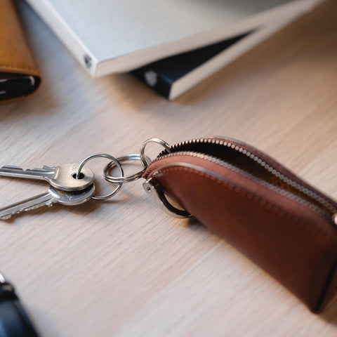 Wigan | Leather Keyring Key Tidy in Cognac Brown