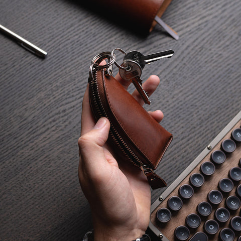 Wigan | Leather Keyring Key Tidy in Cognac Brown